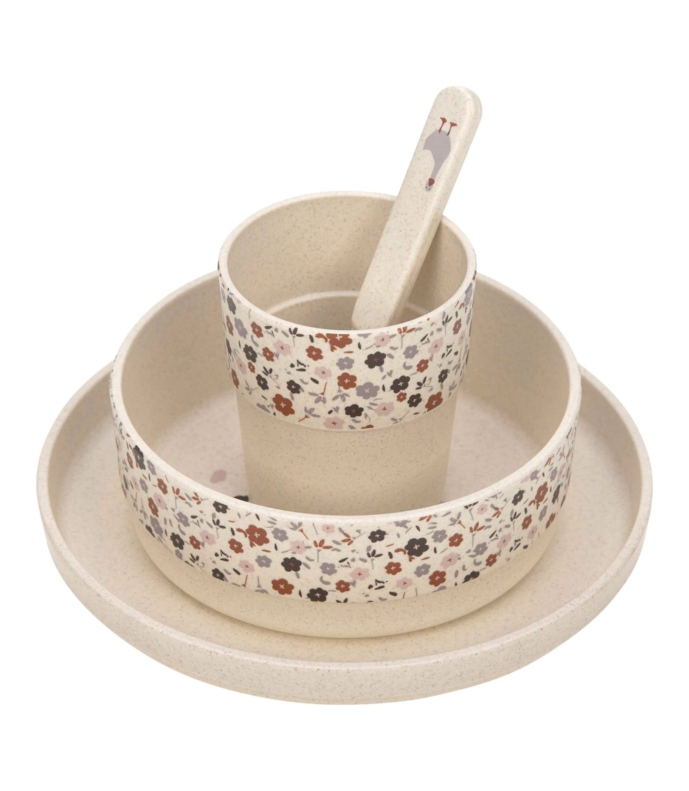 4-tlg. Geschirrset mit Zellulose