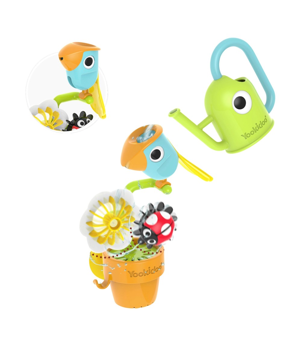 Badespielzeug Blumentopf Vogel