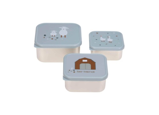 3er-Set Brotdosen aus Edelstahl