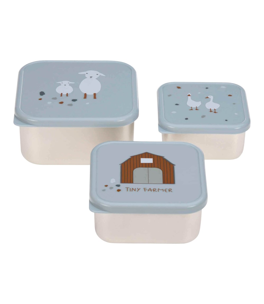 3er-Set Brotdosen aus Edelstahl