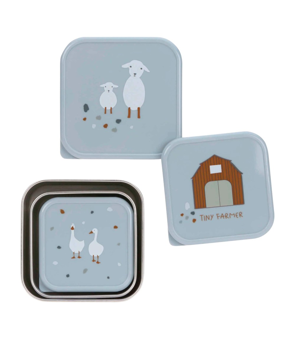 3er-Set Brotdosen aus Edelstahl