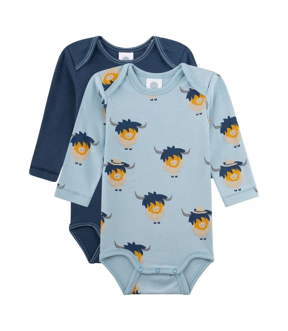 2er-Pack Bodys langarm Highland Cattle