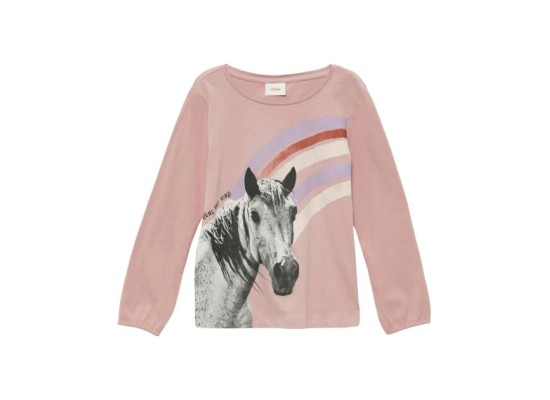 Shirt langarm Pferd Regenbogen