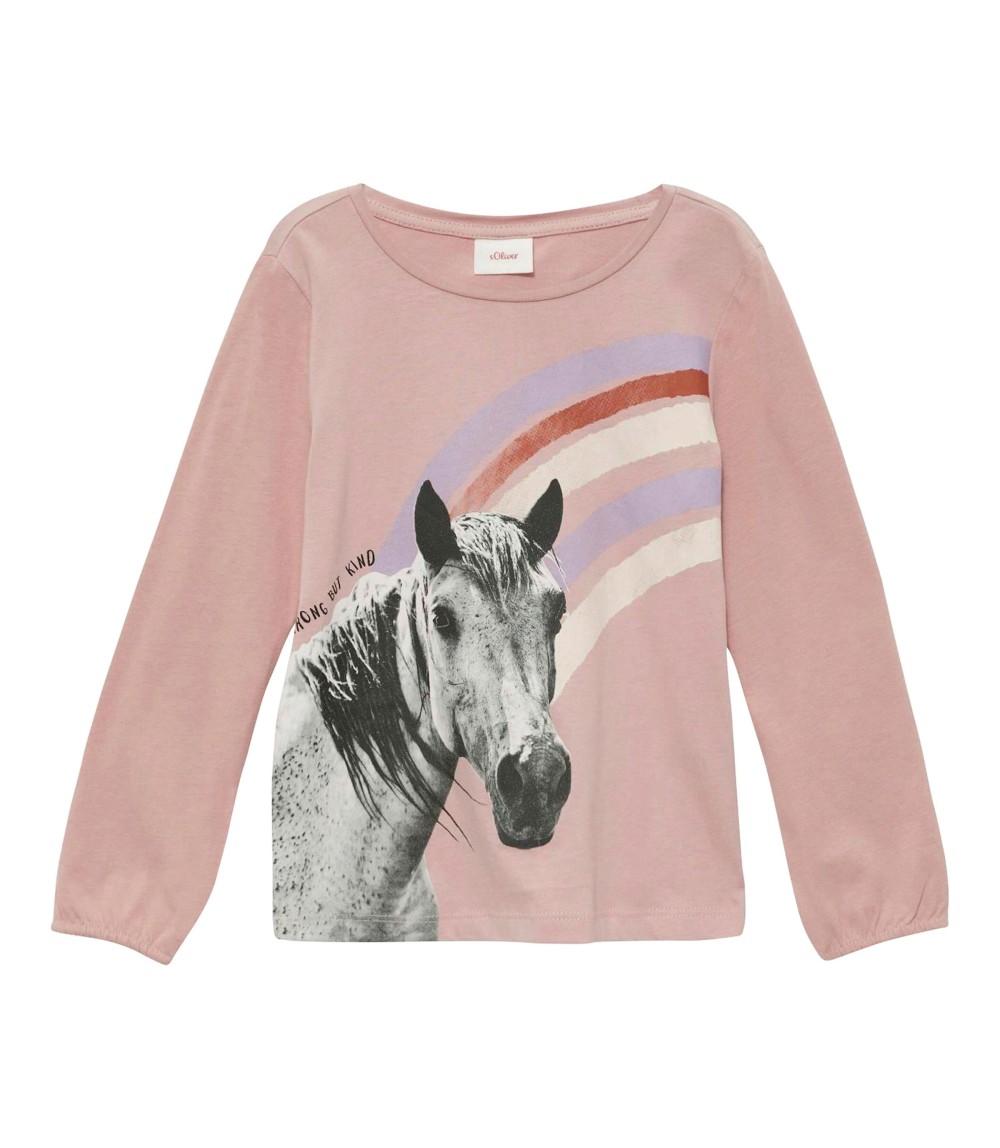 Shirt langarm Pferd Regenbogen