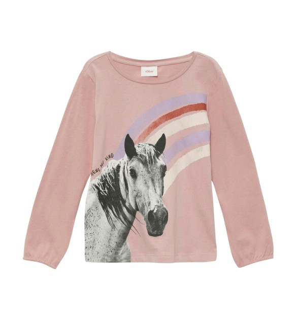 Shirt langarm Pferd Regenbogen