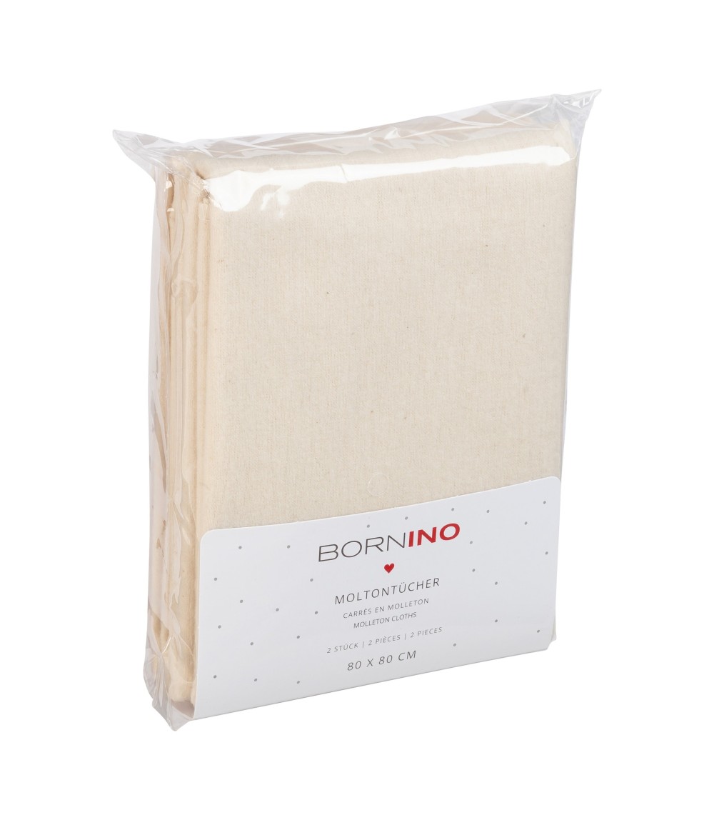 2er-Pack Moltontücher 80x80 cm ungebleicht