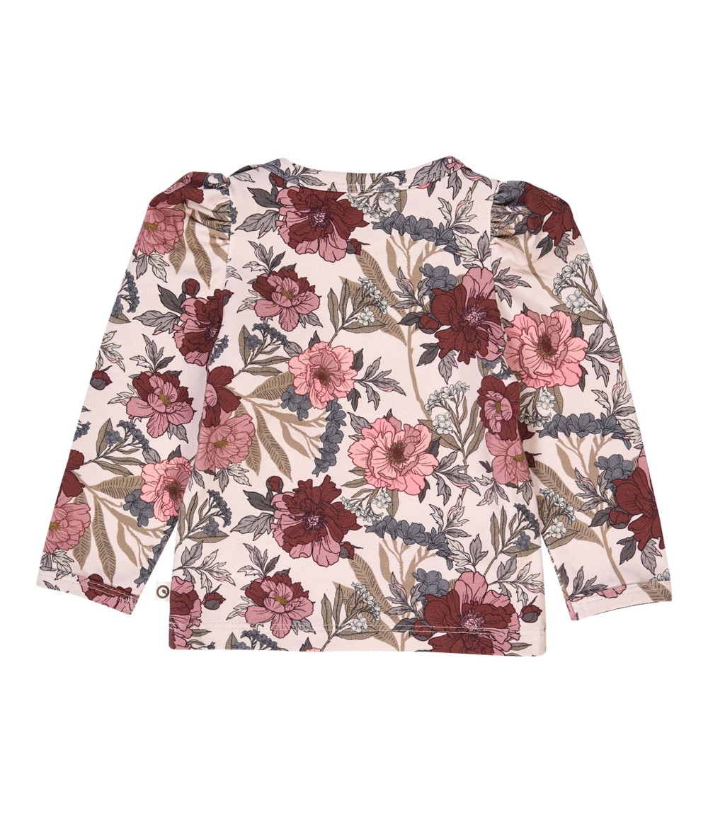 Shirt langarm mit Puffärmel Blumen