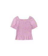 T-Shirt Blumen Schmetterlinge gesmokt