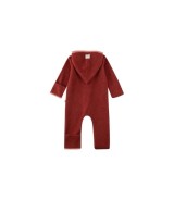 Wollfleece-Overall mit Kapuze Klappbündchen