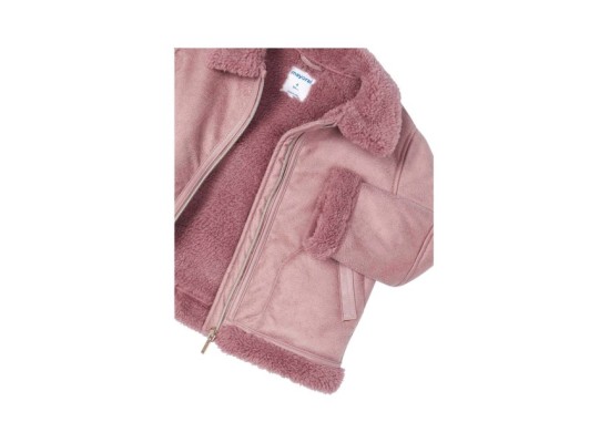 Kunstlederjacke mit Teddyplüsch-Futter