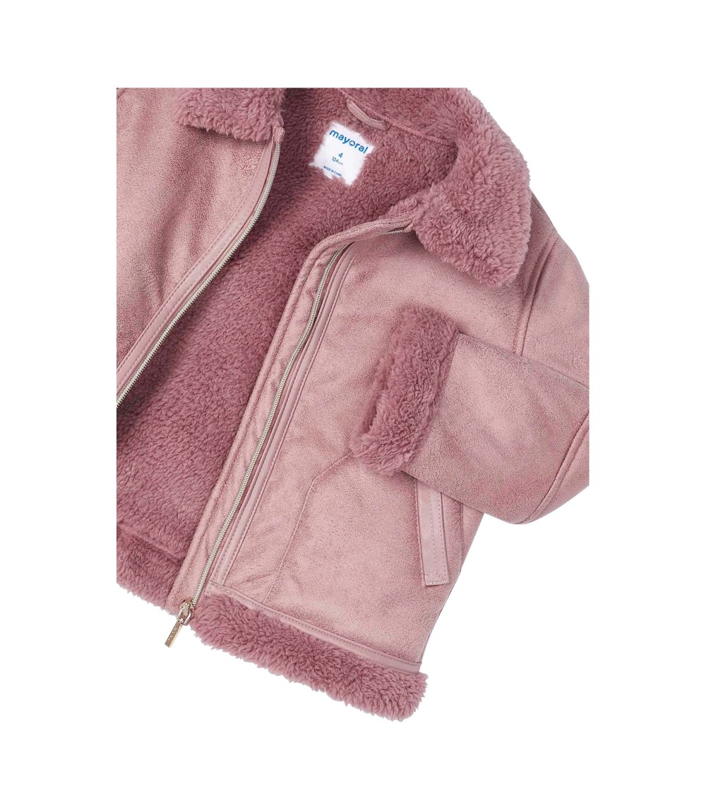 Kunstlederjacke mit Teddyplüsch-Futter