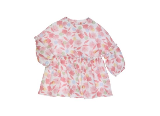 Kleid langarm Blumen Rüschen