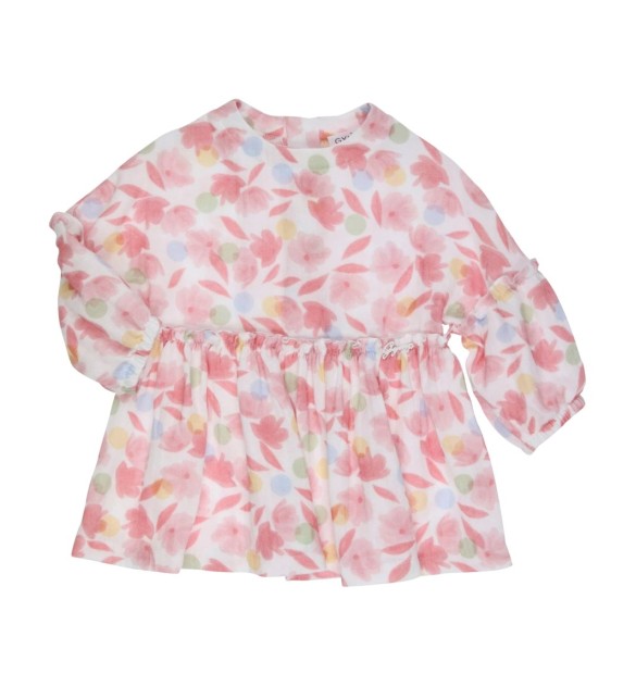 Kleid langarm Blumen Rüschen