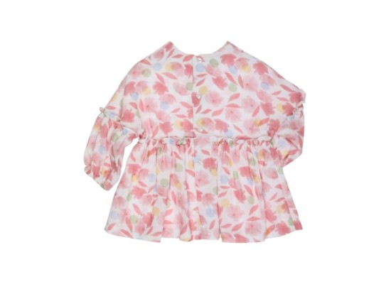 Kleid langarm Blumen Rüschen