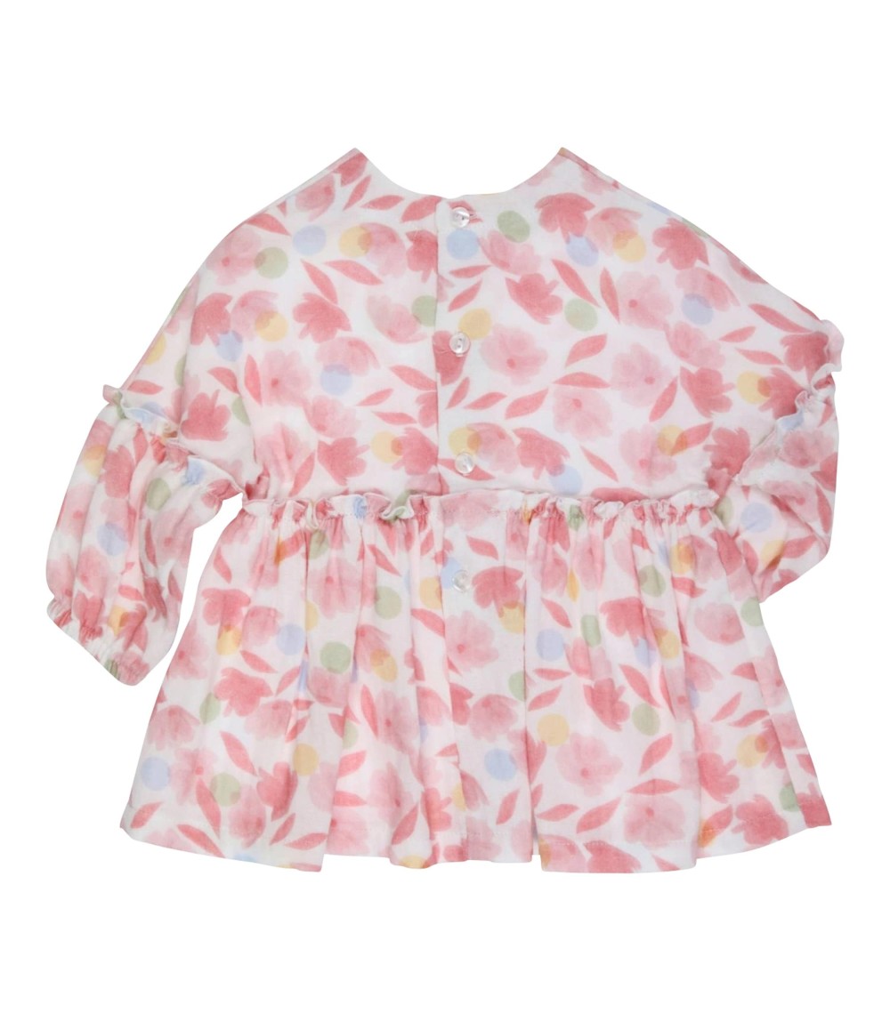 Kleid langarm Blumen Rüschen