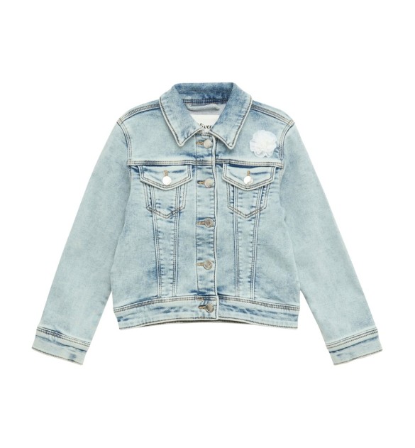 Jeansjacke Tüll-Blume