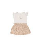 Krepp-Kleid Flügelarm Blumen Rippqualität