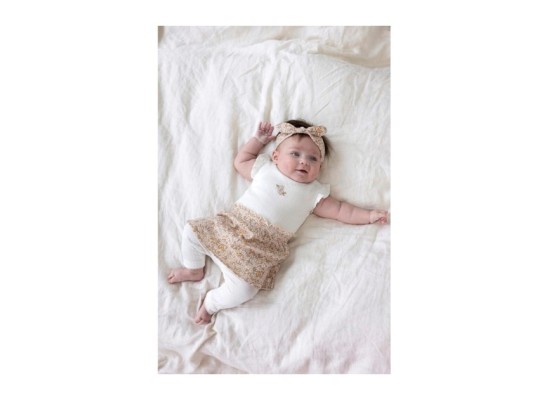 Krepp-Kleid Flügelarm Blumen Rippqualität