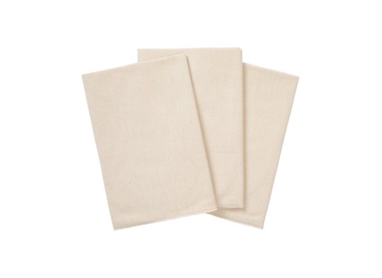 3er-Pack Moltontücher 40x40 cm ungebleicht natur