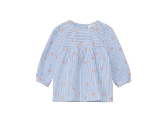 Bluse langarm Regenbögen Ringel