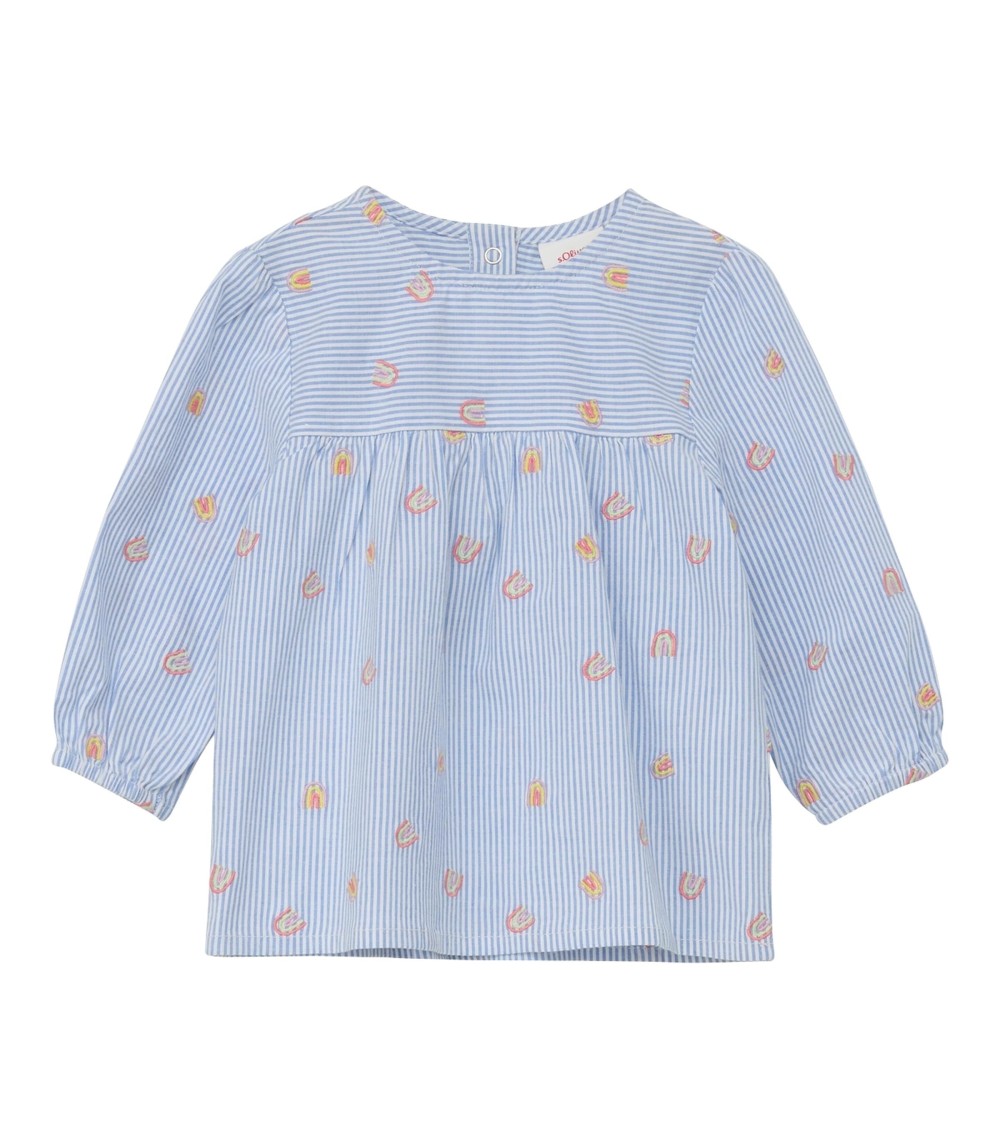 Bluse langarm Regenbögen Ringel