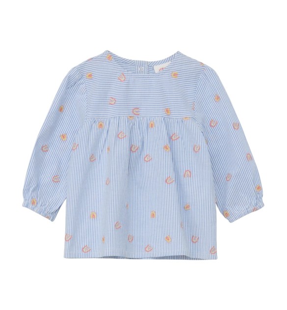 Bluse langarm Regenbögen Ringel