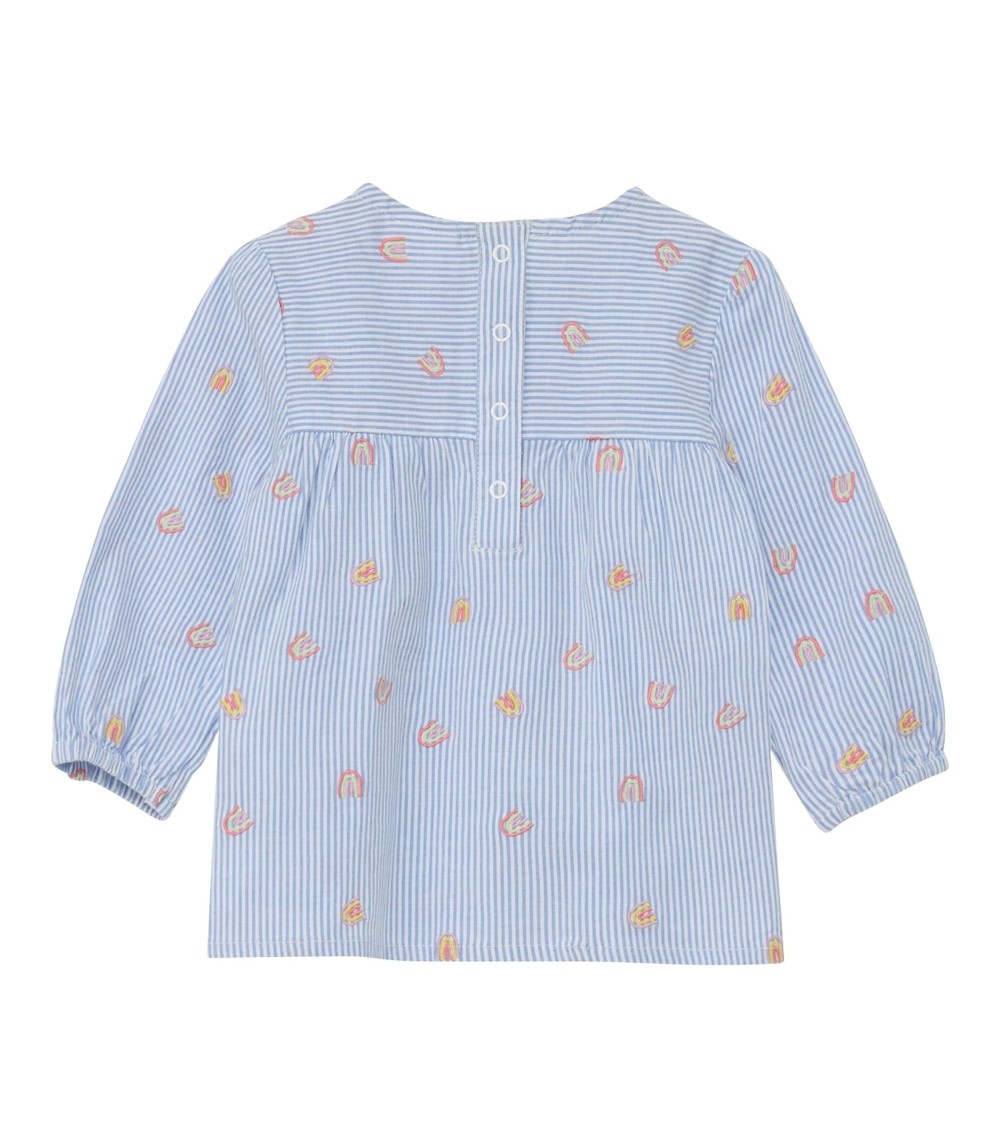 Bluse langarm Regenbögen Ringel