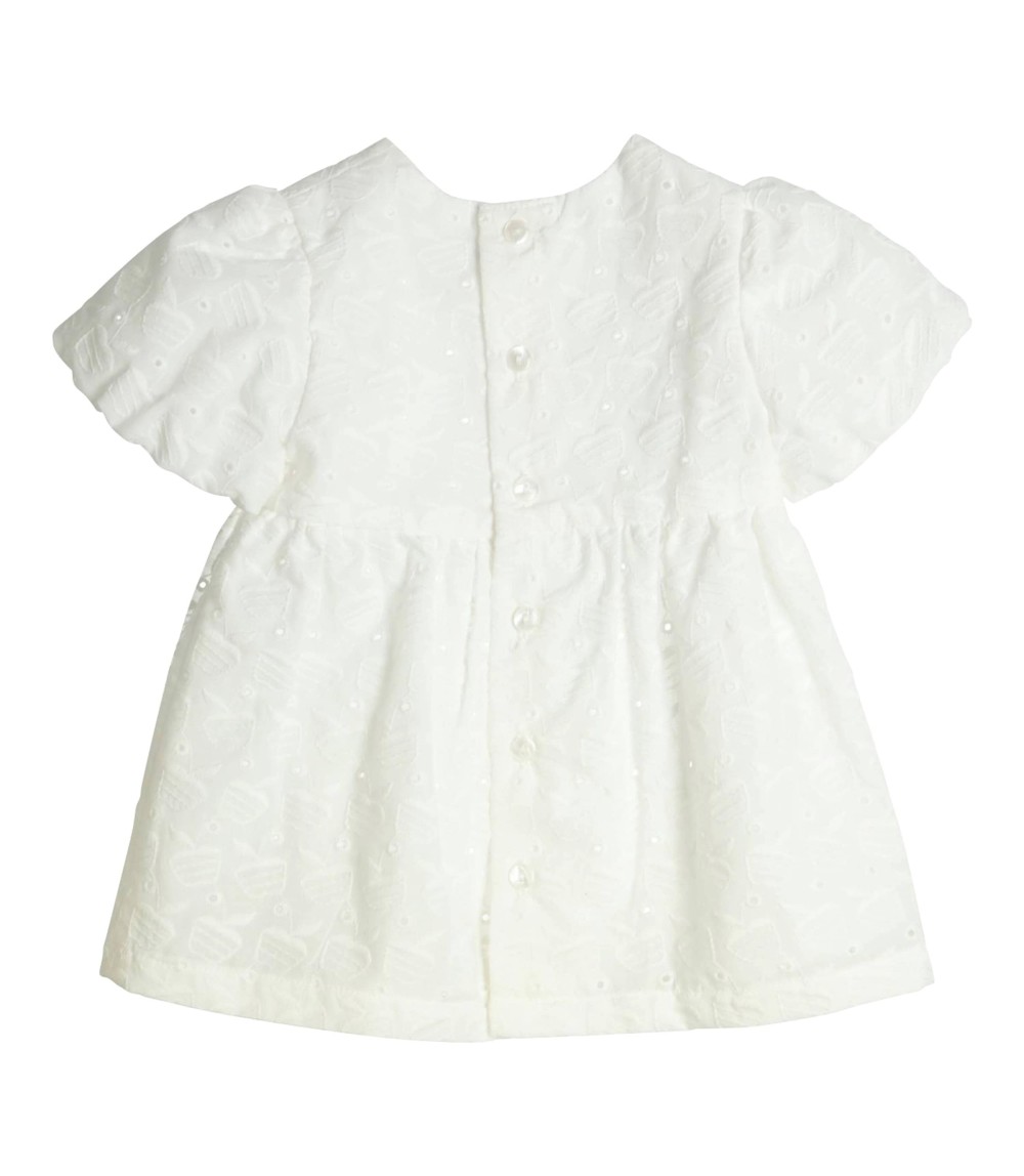 Kleid kurzarm Apfel Lochstickerei