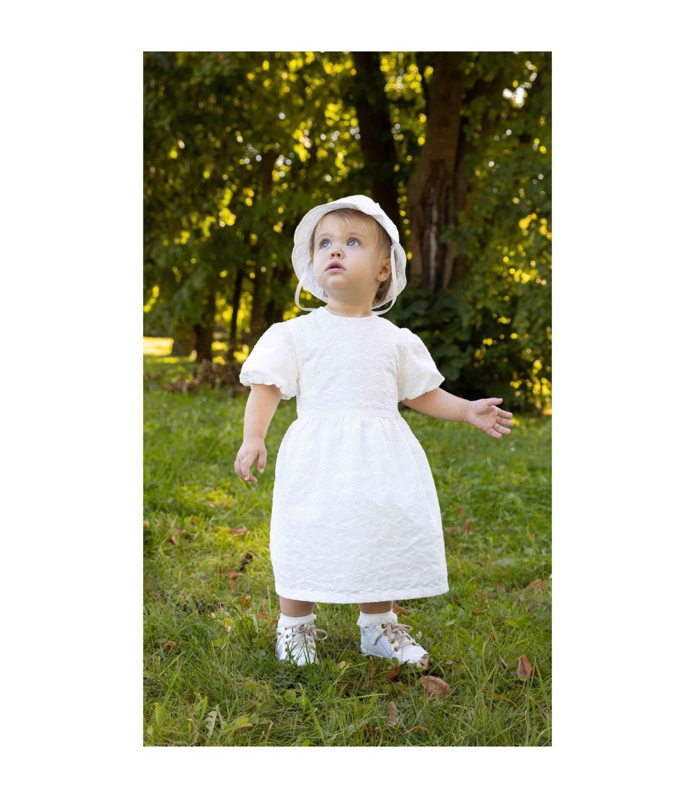 Kleid kurzarm Apfel Lochstickerei