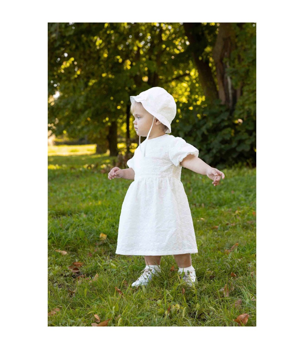 Kleid kurzarm Apfel Lochstickerei