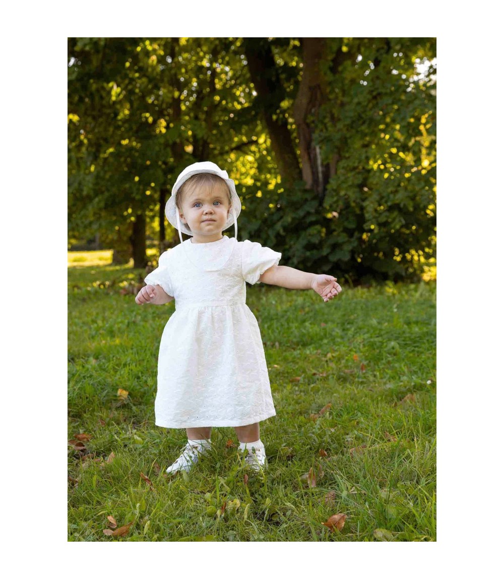 Kleid kurzarm Apfel Lochstickerei