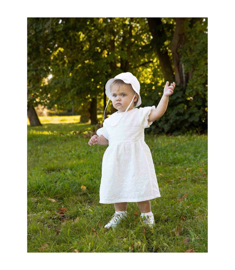 Kleid kurzarm Apfel Lochstickerei