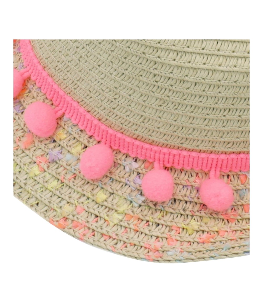 Strohhut mit Pompons