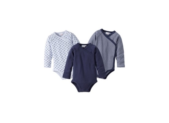 3er-Pack Wickelbodys langarm