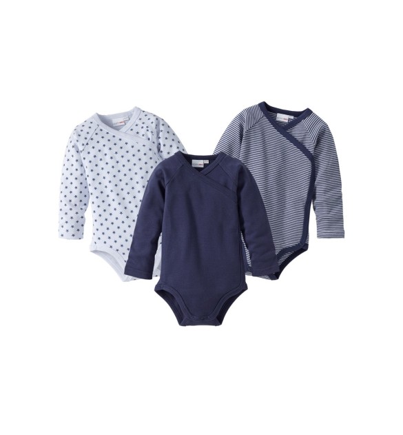 3er-Pack Wickelbodys langarm