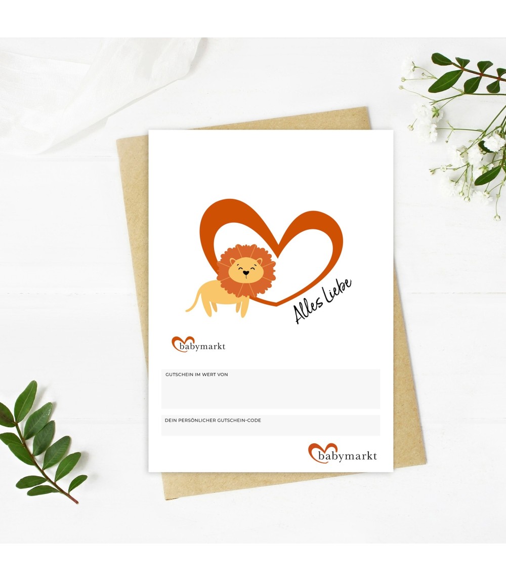 Geschenkgutschein Alles Liebe Löwe