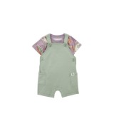 2-tlg. Set T-Shirt und Latzhose kurz Dinos