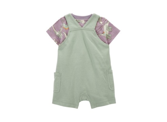 2-tlg. Set T-Shirt und Latzhose kurz Dinos