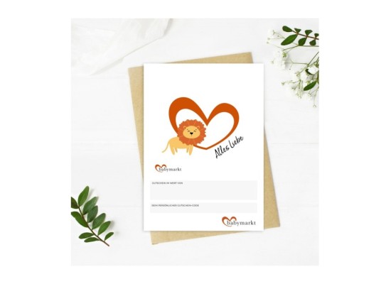 Geschenkgutschein Alles Liebe Löwe