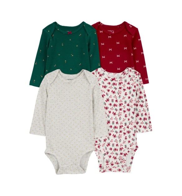 4er-Pack Bodys langarm Weihnachten
