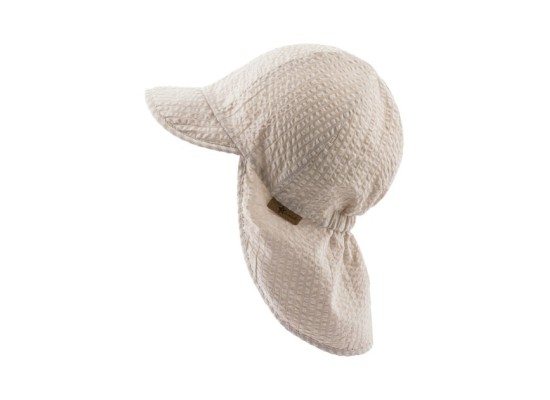 Seersucker-Schirmmütze mit Nacken- und UV-Schutz