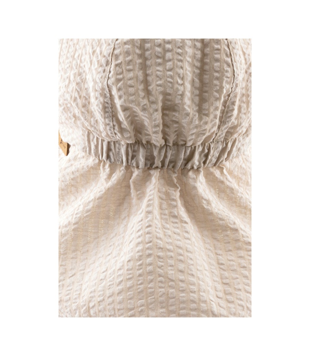 Seersucker-Schirmmütze mit Nacken- und UV-Schutz