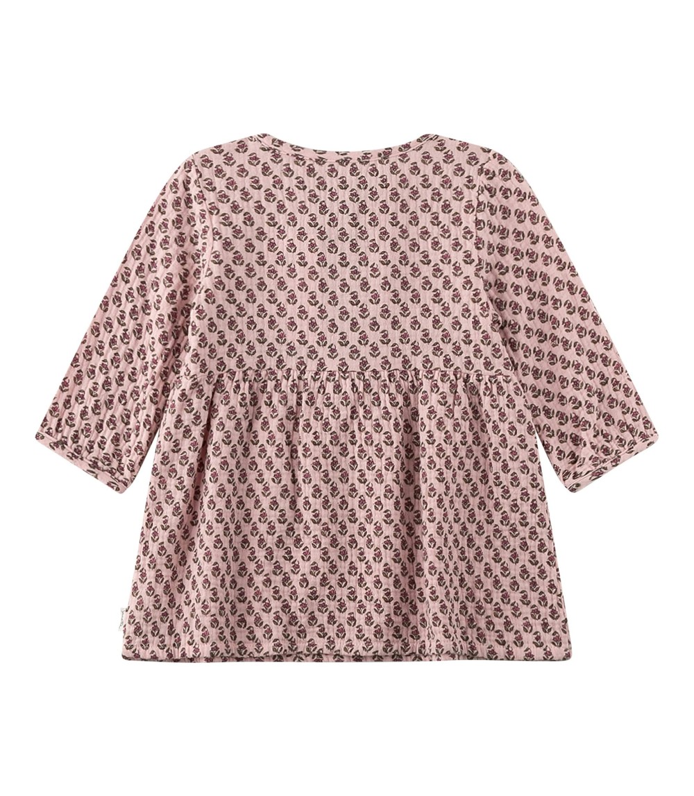 Musselin-Kleid langarm Blumen