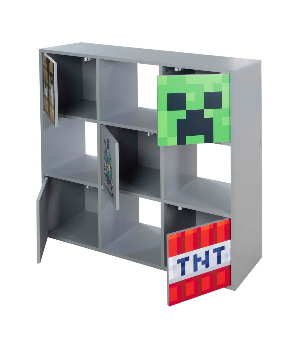 Regal mit 4 Fächern und 5 Türen, Push-Open MINECRAFT