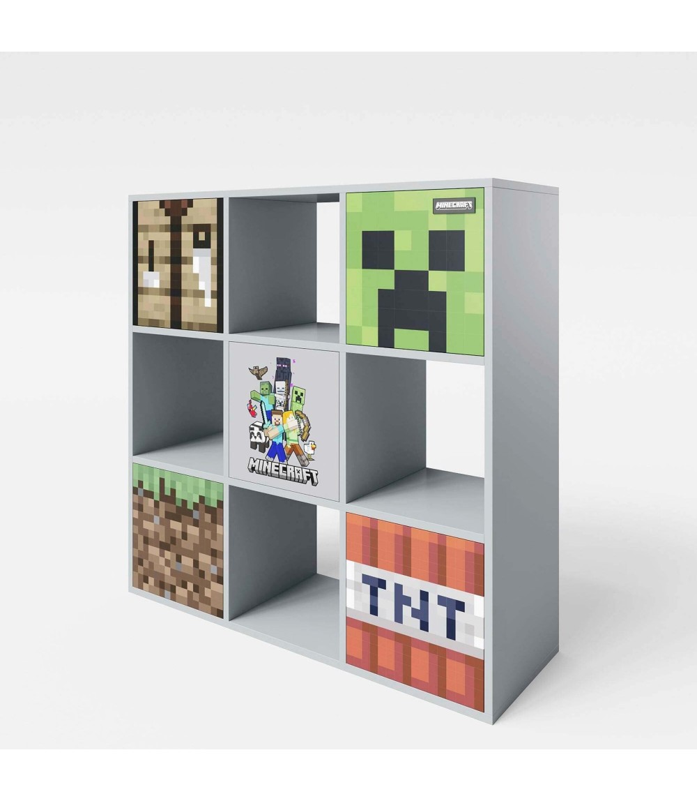 Regal mit 4 Fächern und 5 Türen, Push-Open MINECRAFT