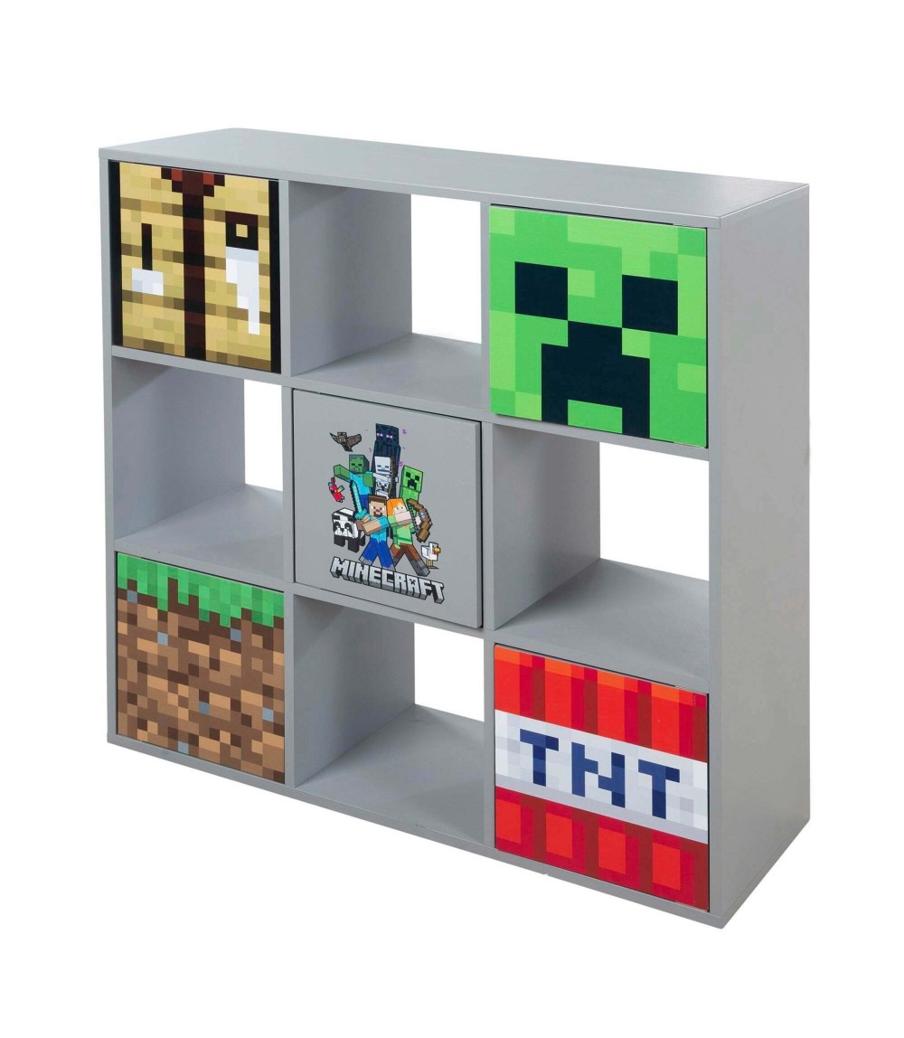 Regal mit 4 Fächern und 5 Türen, Push-Open MINECRAFT