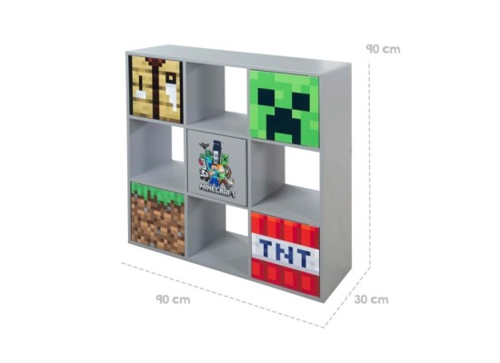 Regal mit 4 Fächern und 5 Türen, Push-Open MINECRAFT