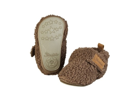 Krabbel-und Hausschuhe mit Klettverschluss Plüsch