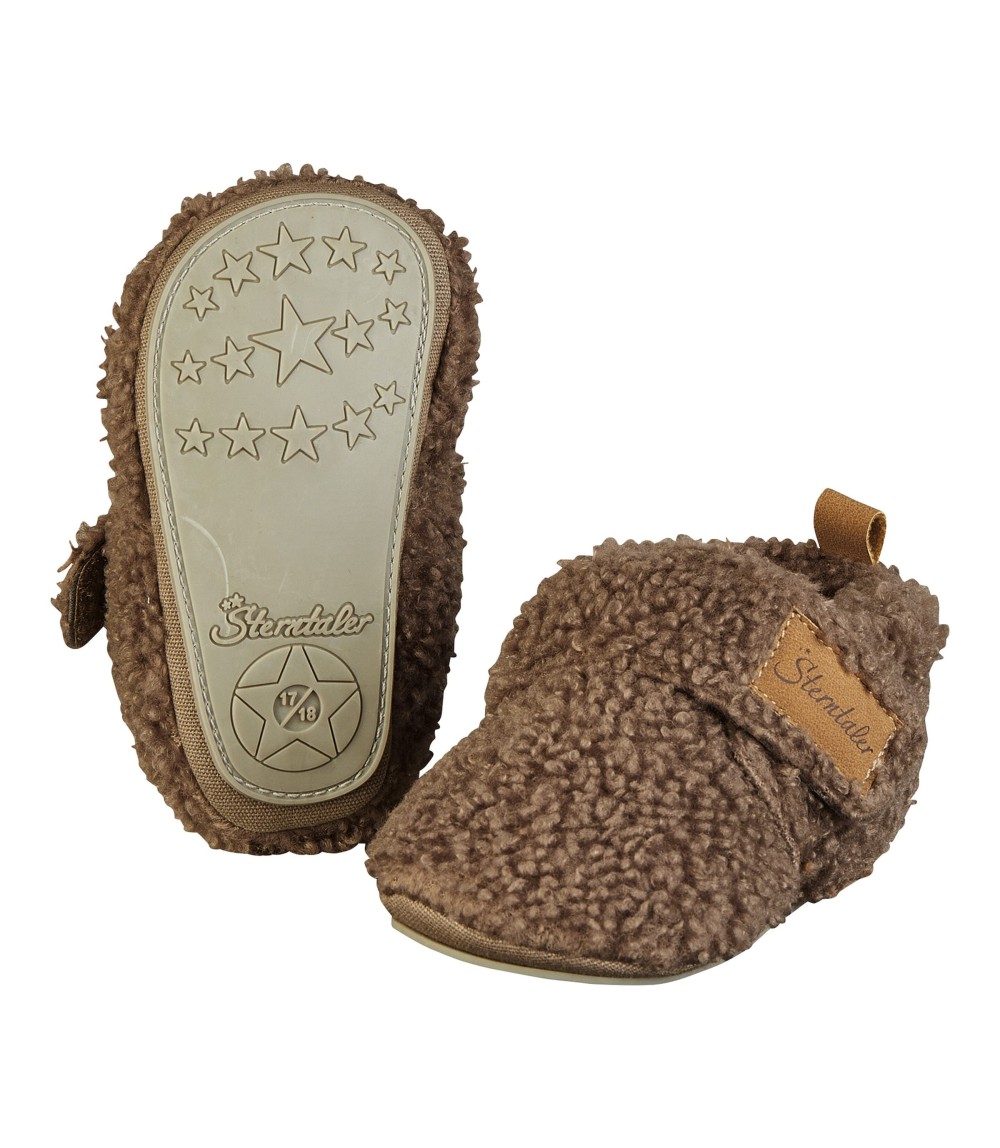 Krabbel-und Hausschuhe mit Klettverschluss Plüsch