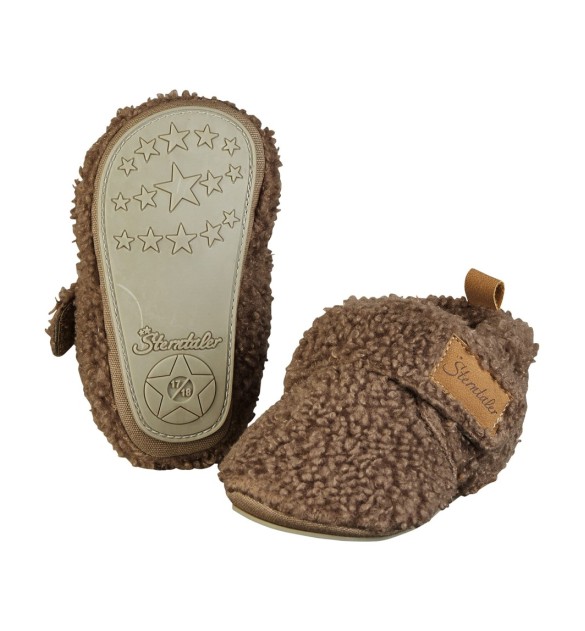 Krabbel-und Hausschuhe mit Klettverschluss Plüsch